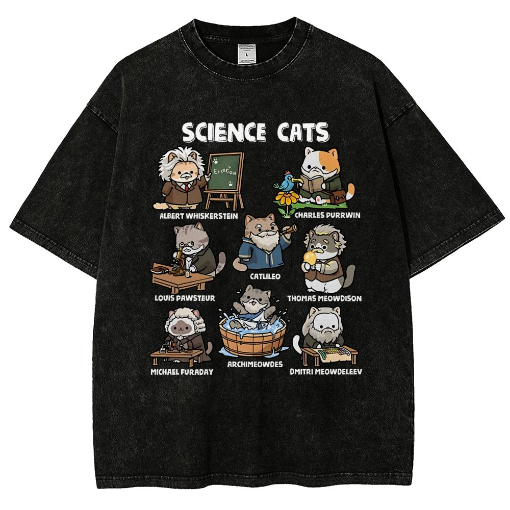 Science Cats Vintage Distressed T-shirt