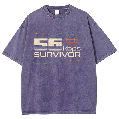 56 Kbps Survivo Buy Now Vintage Distressed T-shirt