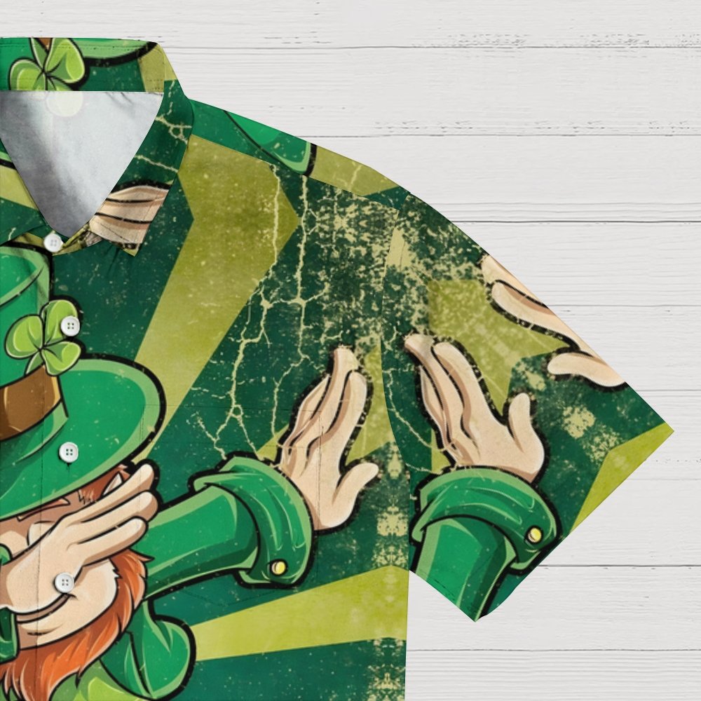 St. Patrick's Day Vintage Art Print Geek Hawaiian Shirt