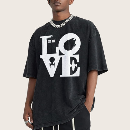 I Love SciFi Black Vintage Distressed T-shirt