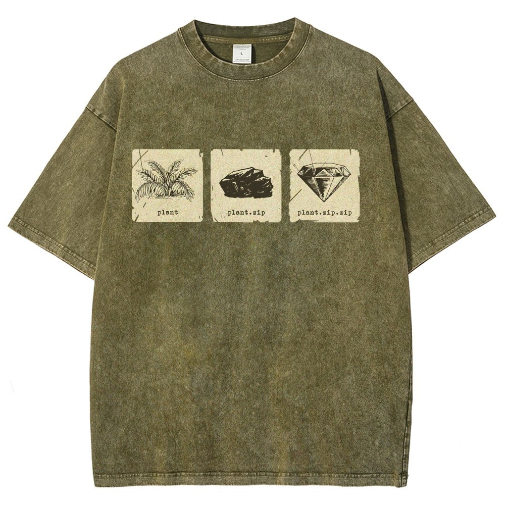 Internet Funny Plant.zip.zip Vintage Distressed T-shirt