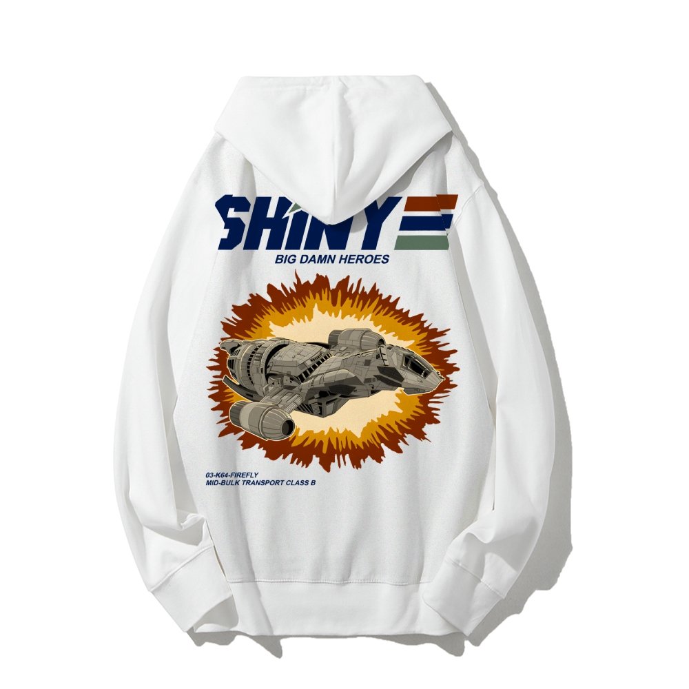 Shiny Heroes Printed Back Cotton Hoodie