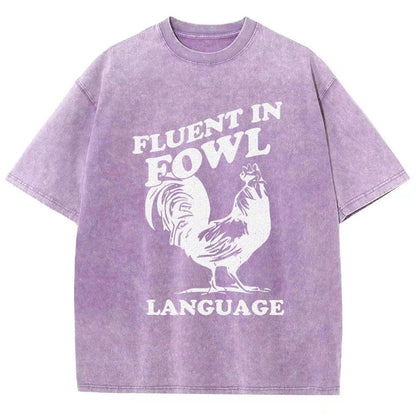 Chicken Turkey Fluent In Fowl Language Vintage Distressed T-shirt