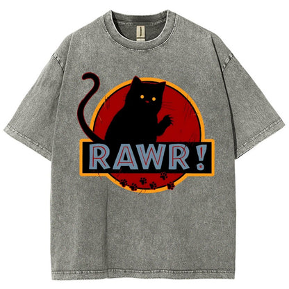 Rawr！Vintage Distressed T-shirt