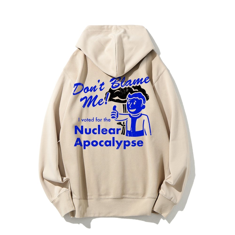 I Voted for the Apocalypse Printed Back Unisex Cotton Hoodie
