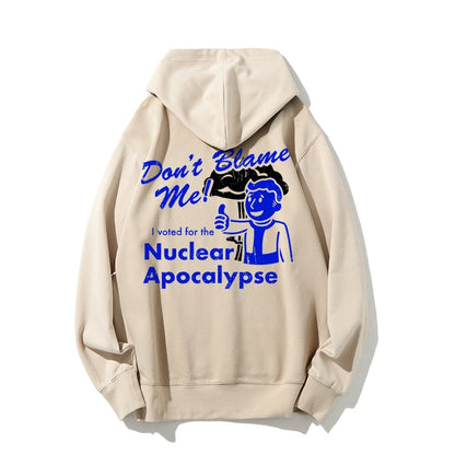 I Voted for the Apocalypse Printed Back Unisex Cotton Hoodie