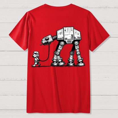 Galactic Robot Dog-Planetary Battles Front And Back Printing Geek T-Shirt