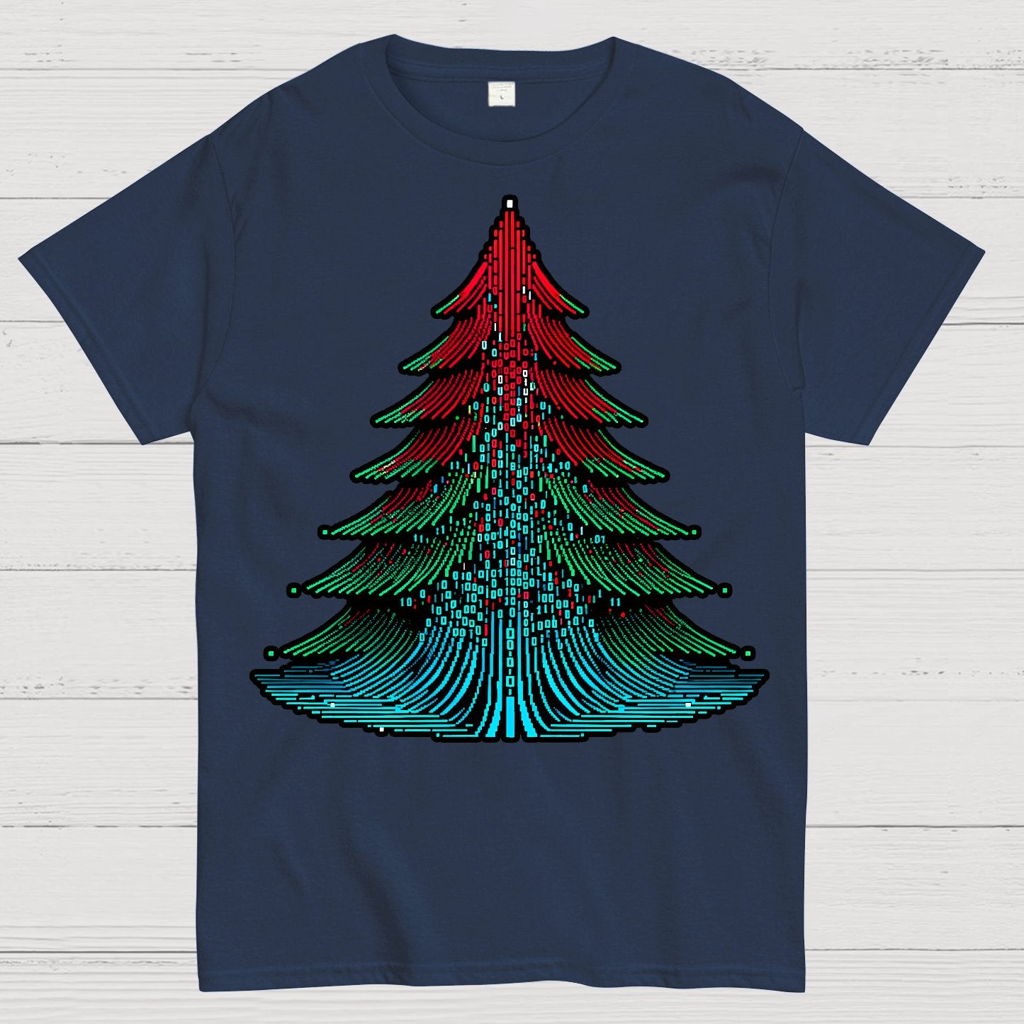 Binary Christmas Tree Geek T-Shirt