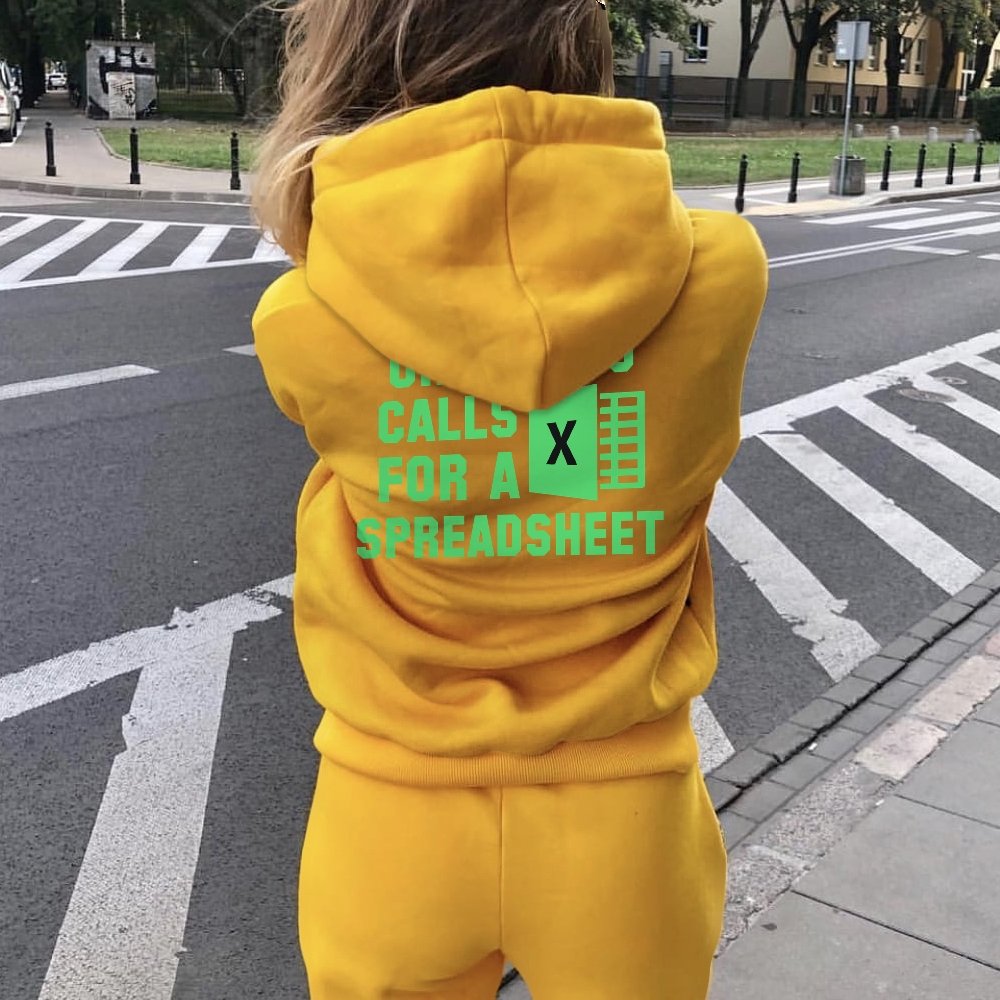 Ohh...This Calls For A Spreadsheet Printed Back Unisex Cotton Hoodie