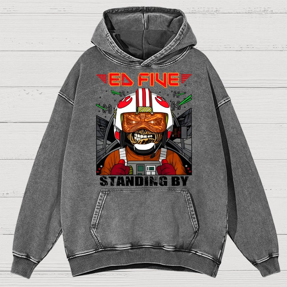 Ed Five Standing By Vintage Distressed Hoodie