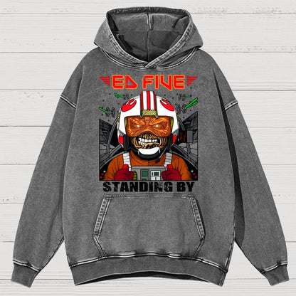 Ed Five Standing By Vintage Distressed Hoodie