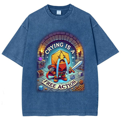 Crying is a Free Action Vintage Distressed T-shirt