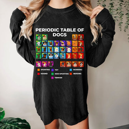 Periodic Table Of Dogs Washed Long Sleeve Tee