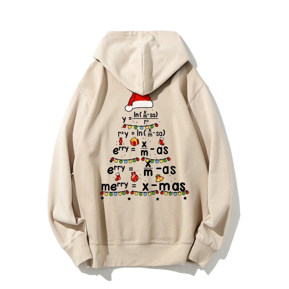 Christmas Math Printed Back Unisex Cotton Hoodie