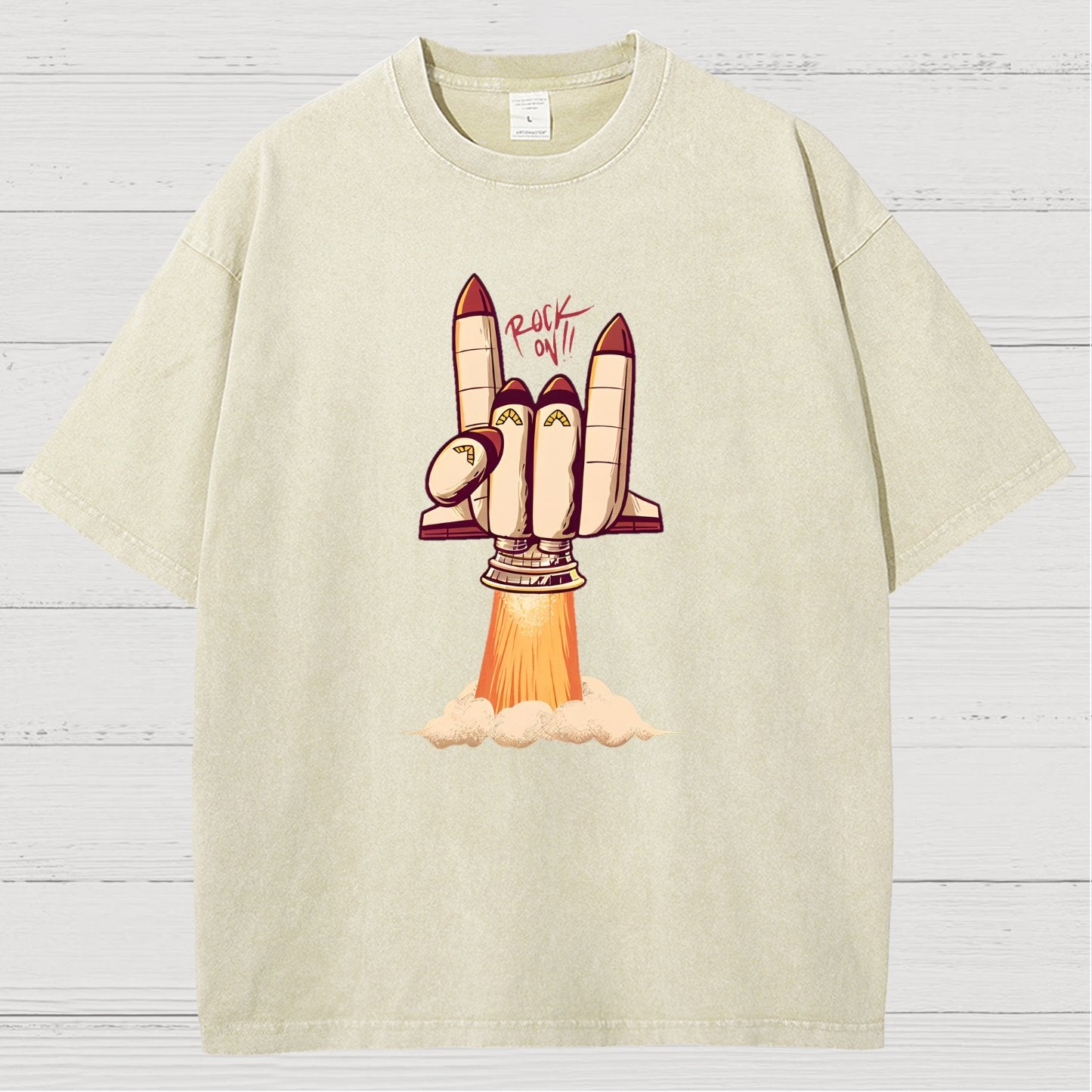 Rock On Rocket  Vintage Distressed T-shirt