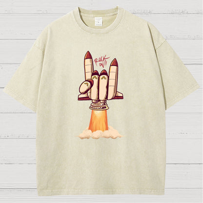 Rock On Rocket  Vintage Distressed T-shirt