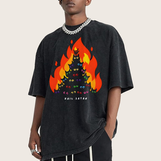 Hail Satan Vintage Distressed T-shirt