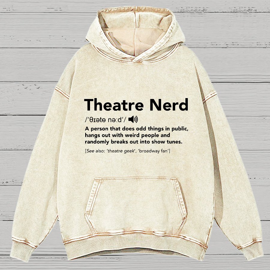 Funny Theatre Nerd Vintage Distressed Hoodie