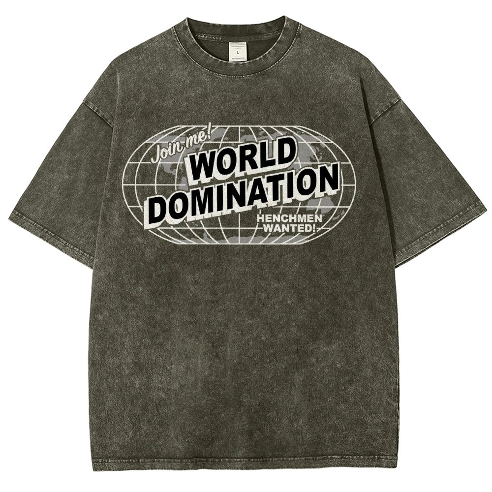 Ask Me About My Plans for World Domination Vintage Distressed T-shirt