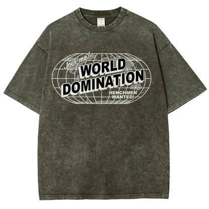 Ask Me About My Plans for World Domination Vintage Distressed T-shirt