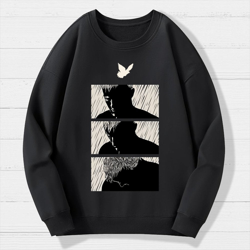 Ending White Geek Cotton Sweatshirt