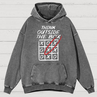 Think Outside The Box Nerd Vintage Distressed Hoodie