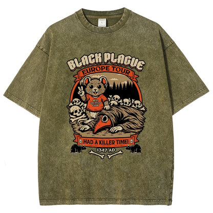 Black Plague Vacation Rat Vintage Distressed T-shirt