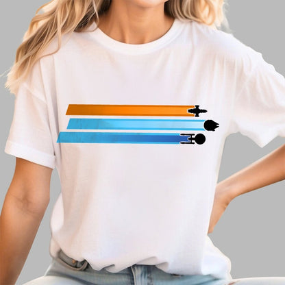 Space Racing Stripes Geek T-Shirt