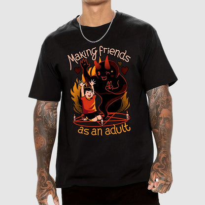 Making New Friends Satanic Ritual Geek T-Shirt
