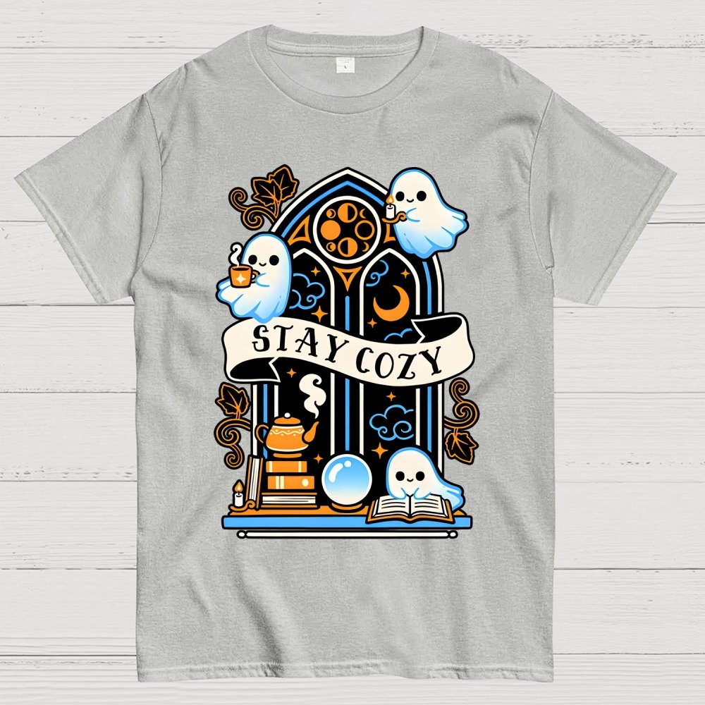 Stay cozy cute ghosts Unisex Geek T-Shirt