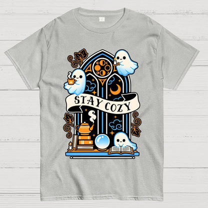 Stay cozy cute ghosts Unisex Geek T-Shirt