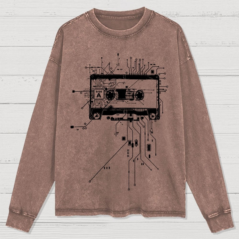 Cyber Tape Washed Long Sleeve Tee
