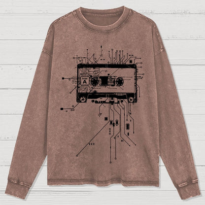 Cyber Tape Washed Long Sleeve Tee