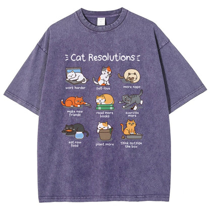 Cat Resolutions Vintage Distressed T-shirt