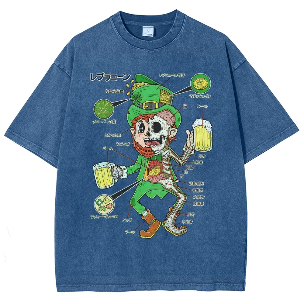 LEPRECHAUN ANATOMY-St. Patrick's Day Vintage Distressed T-shirt