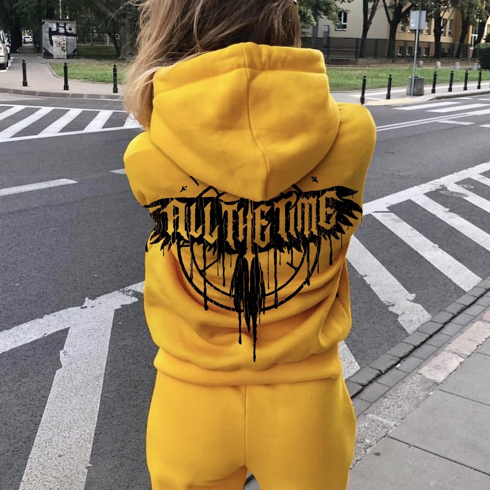 It Can't Rain All The Time Nerd Printed Back Cotton Hoodie