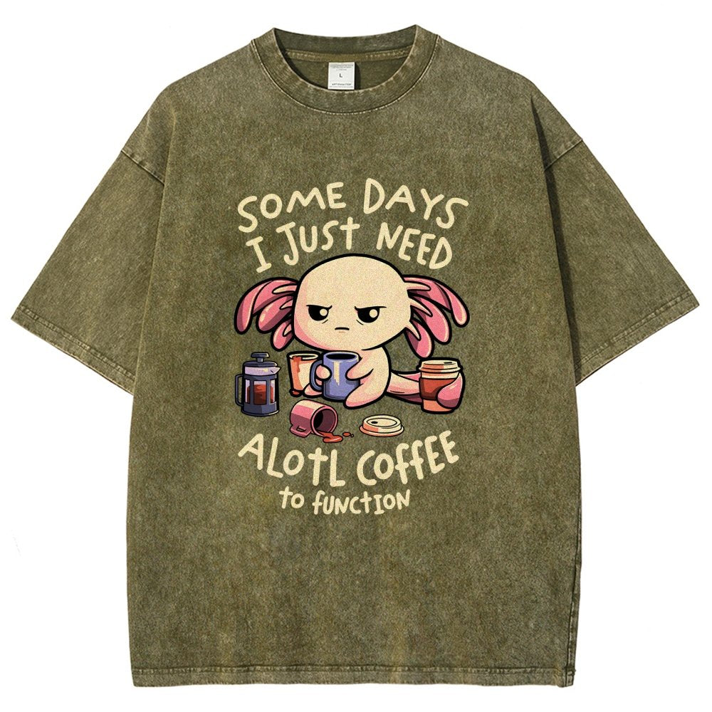 Alotl Coffee Vintage Distressed T-shirt