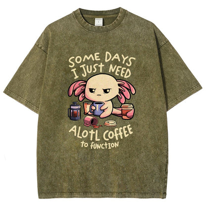 Alotl Coffee Vintage Distressed T-shirt
