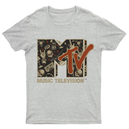 Mademark - MTV Rock n Roll Music Hard Heavy Metal Skull Guitar Vintage Nerdy T-Shirt