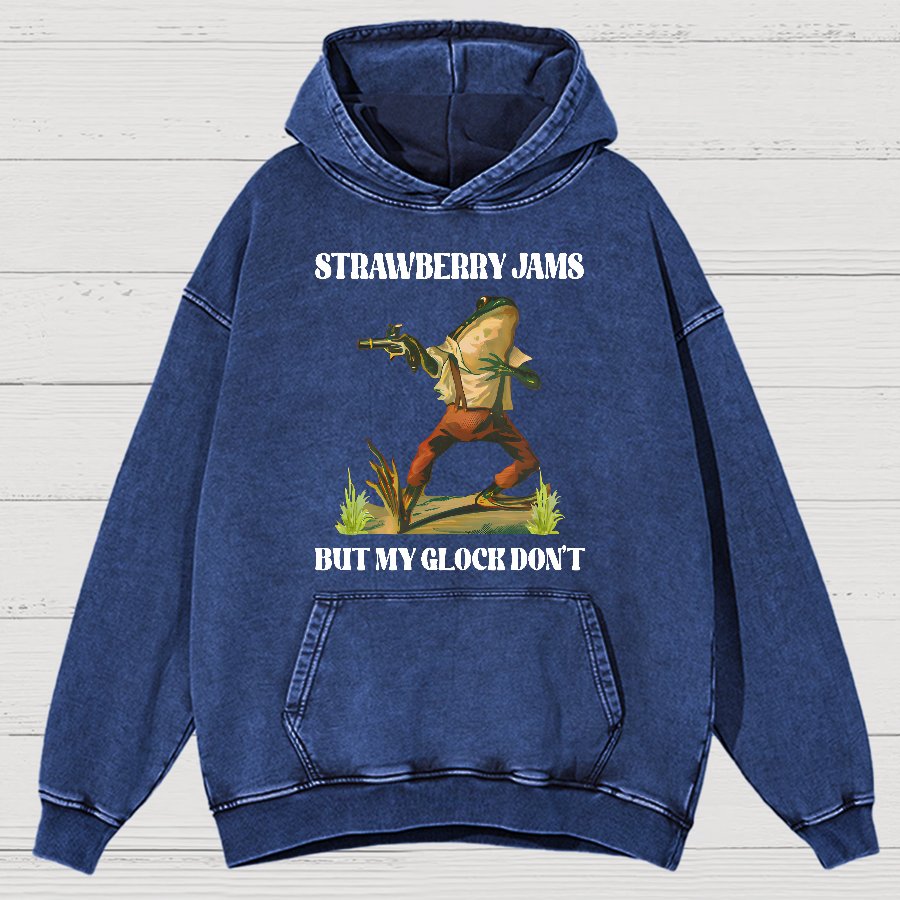 Strawberry Jams But My Glock Don't Vintage Distressed Hoodie