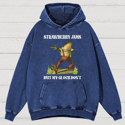 Strawberry Jams But My Glock Don't Vintage Distressed Hoodie