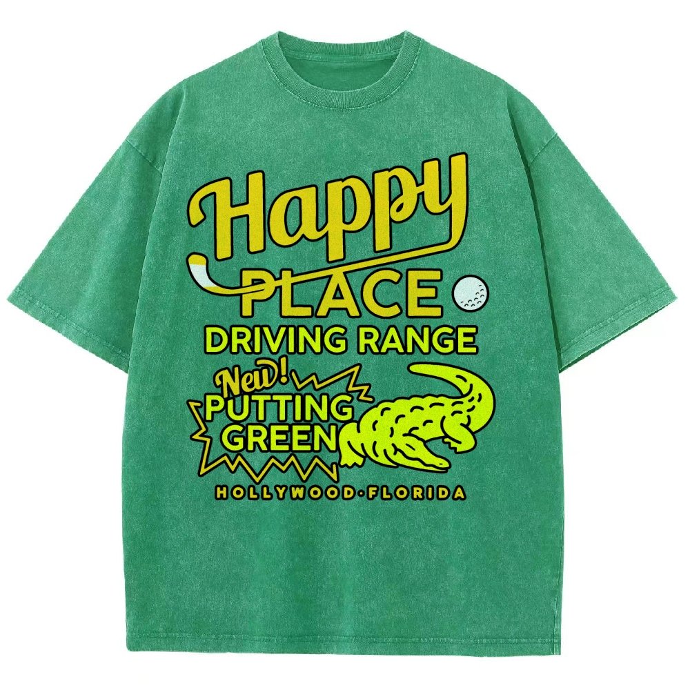 Happy Place Driving Range Vintage Distressed T-shirt