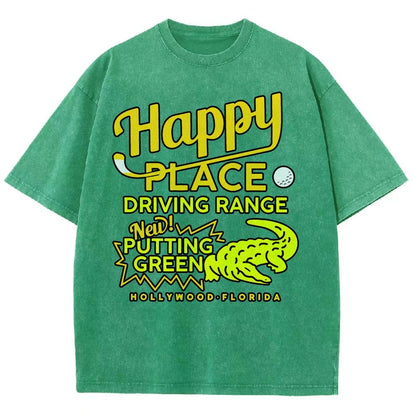 Happy Place Driving Range Vintage Distressed T-shirt