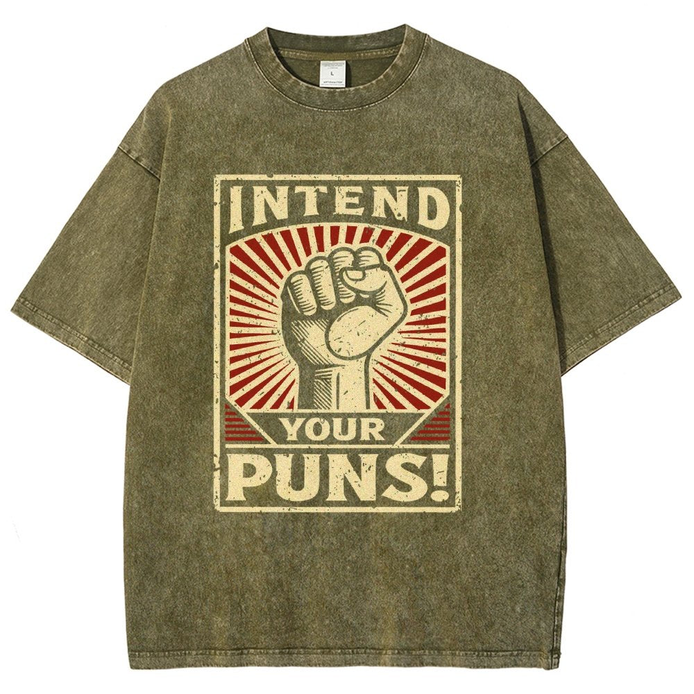 Intend Your Puns Vintage Distressed T-shirt