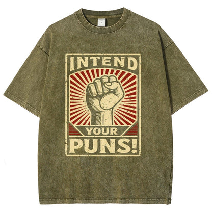 Intend Your Puns Vintage Distressed T-shirt