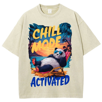 Giant Panda Holiday Art Print Vintage Distressed T-shirt