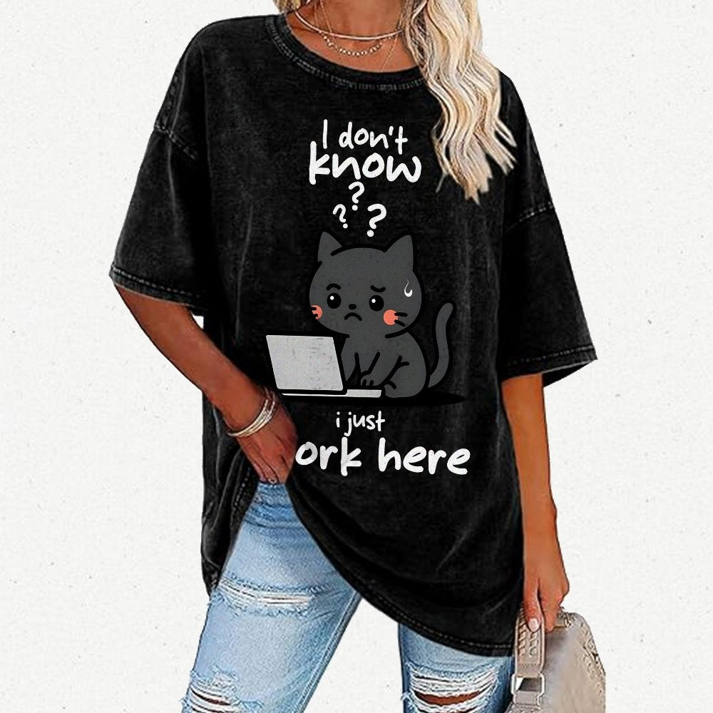 I Just Work Here Vintage Distressed T-shirt