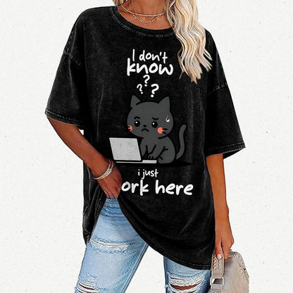 I Just Work Here Vintage Distressed T-shirt