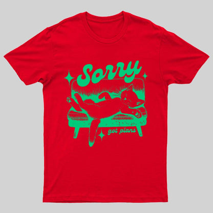 Sorry Got Plans Funny Cat Geeky T-Shirt