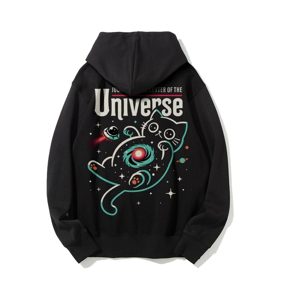 Journey to the Center of the Universe Geek Printed Back Cotton Hoodie